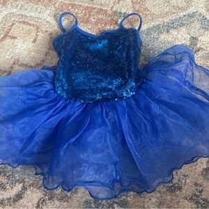 Dazzling Blue Sequin Kids Dance Costume